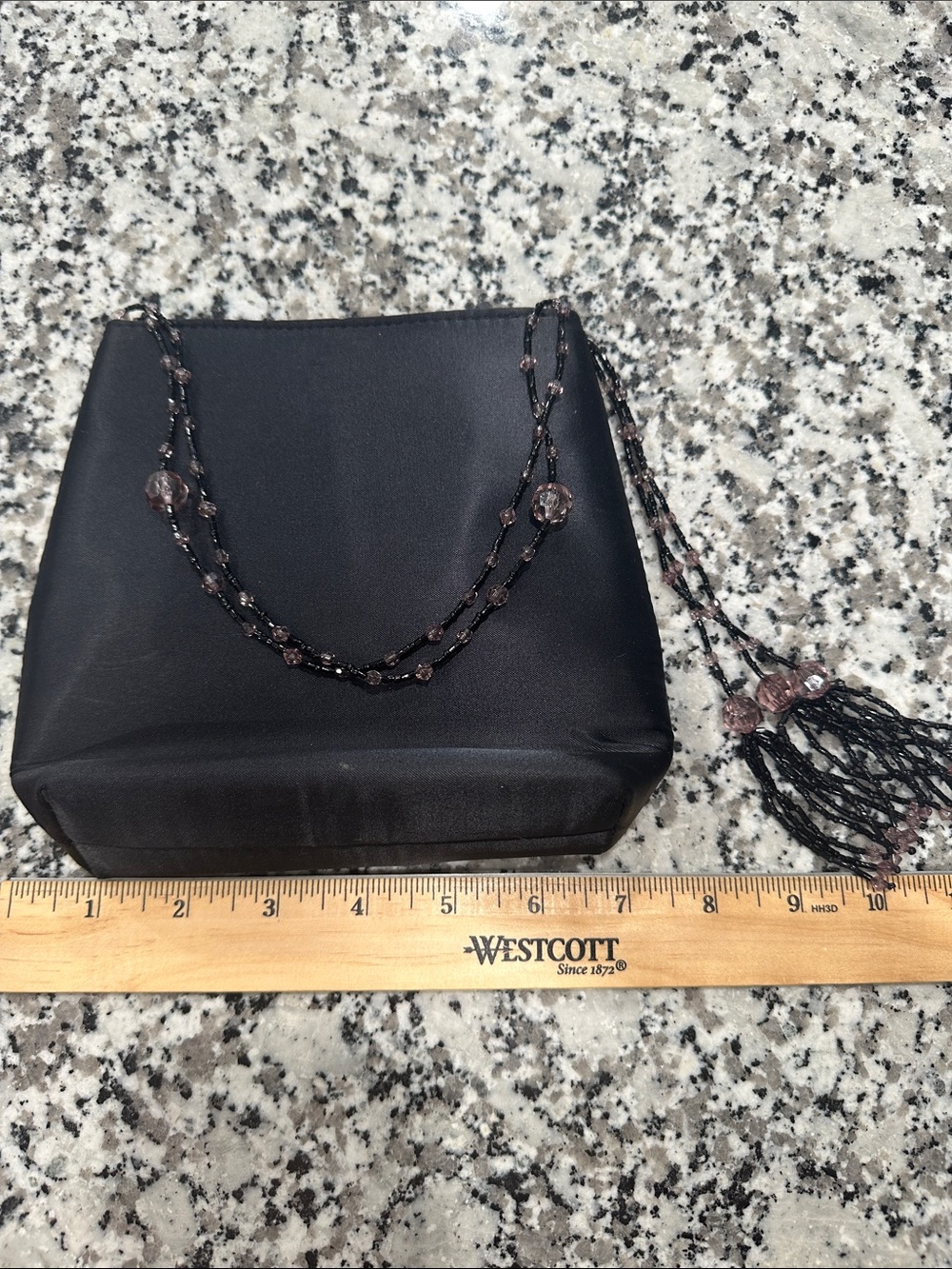 Elegant Black Beaded Evening Clutch - Classic Style
